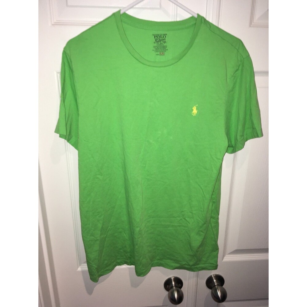 Ralph Lauren Polo Crew Neck T Shirt Pony Logo Top Kids Size L Genuine Green